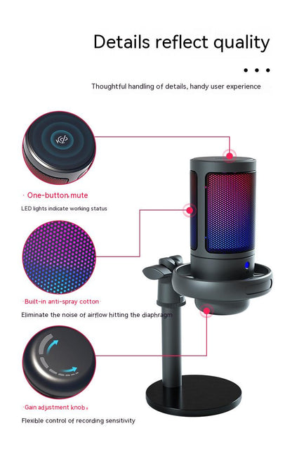 USB RGB Condenser Microphone (Wired)