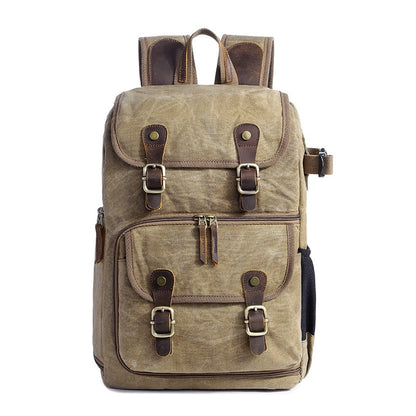 High Capacity Waterproof Batik Canvas Fabric Camera Backpack