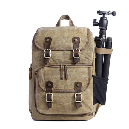 High Capacity Waterproof Batik Canvas Fabric Camera Backpack