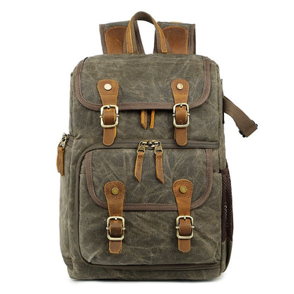 High Capacity Waterproof Batik Canvas Fabric Camera Backpack