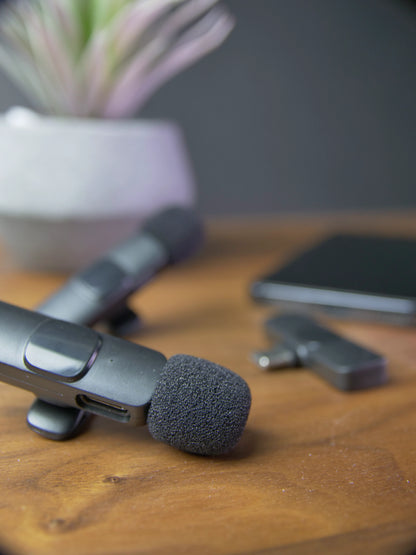 Wireless Lavalier Noise Reduction Microphone | USB Type-C & Apple Devices