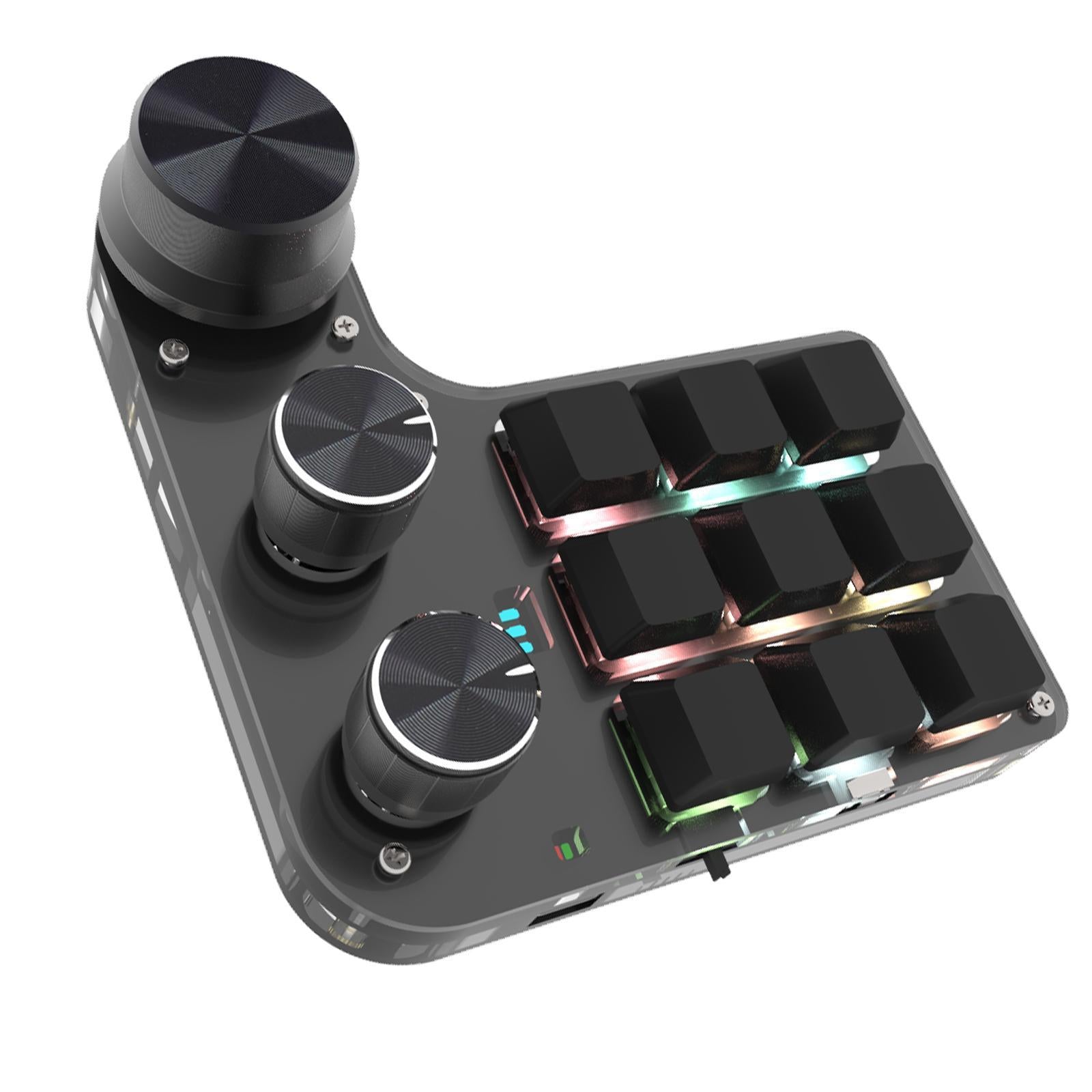 J-Cut Edit Pad Mini - Wired with 9 customizable keys and 3 knobs.